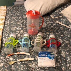 Baby Bottle Set with Orange Pitcher Dr Browns Never Used